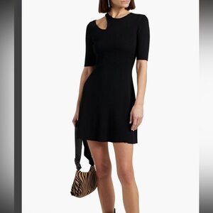 MAJE WOMENS  Cutout ribbed-knit mini dress